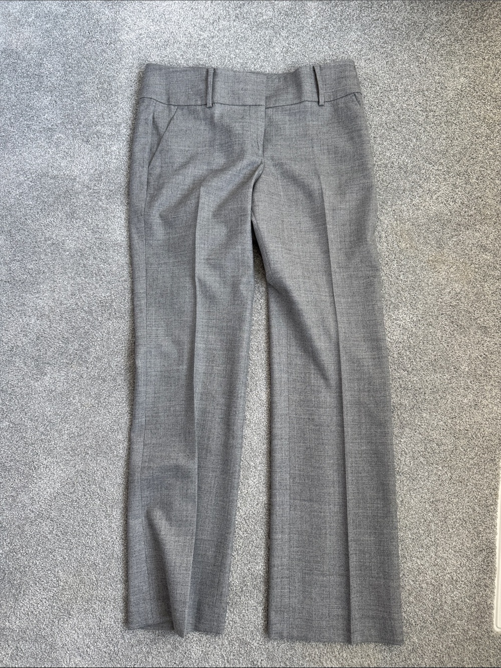 Ann Taylor Grey Straight-Leg Dress Trousers